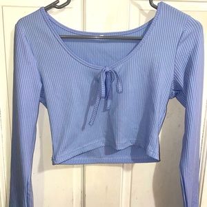 Blue Ribbed crop top